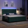 vidaXL LED Boxspringbett mit Matratze Dunkelgr&uuml;n 200 x 200 cm Stoff