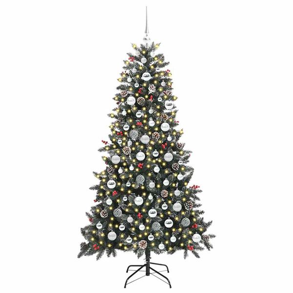 vidaXL K&uuml;nstlicher Weihnachtsbaum Gr&uuml;n 180 cm PVC, Plastik und Stahl