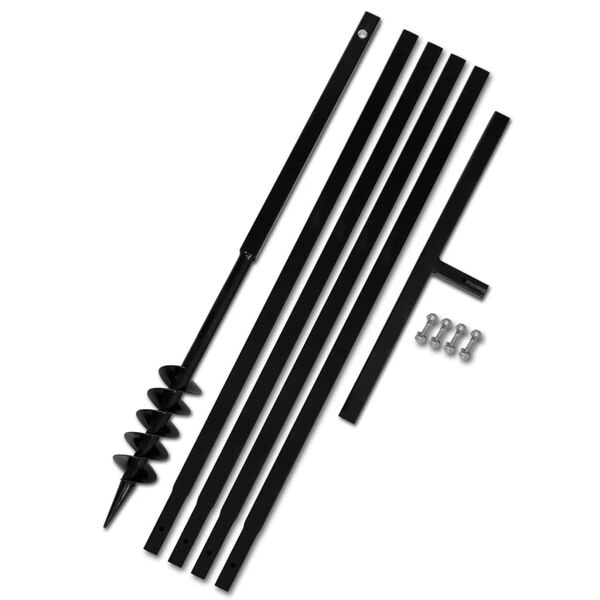 Erdbohrer mit Griff 80 mm Verl&auml;ngerungsrohr 5 m