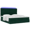 vidaXL Ottoman-Bett mit Matratzen & LEDs Dunkelgr&uuml;n 200x200 cm Samt