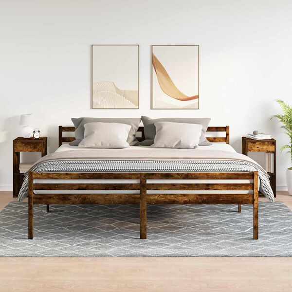 vidaXL Nachttische mit Schublade 2 Stk. R&auml;uchereiche 35x34x66,5 cm