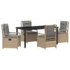 vidaXL Garten Essgruppe 5 stk. Beige und Hellgrau Poly-Rattan