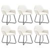 vidaXL Esszimmerstühle 6 Stk. Creme Stoff