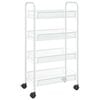 vidaXL K&uuml;chenwagen 4 Etagen Wei&szlig; 46x26x85 cm Eisen