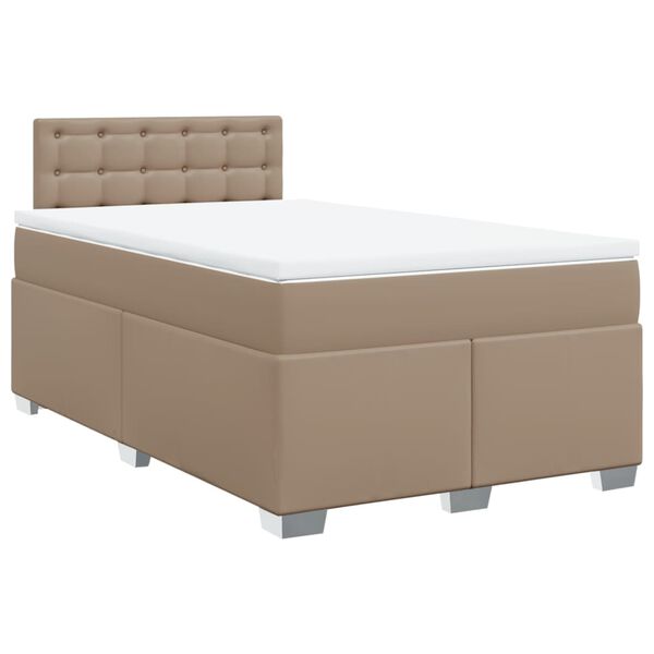 vidaXL Boxspringbett Matratze Cappuccino-Braun 120x190 cm Kunstleder