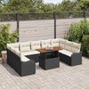 vidaXL Garten-Sofa-Set mit Kissen 10 pcs Schwarz und Creme