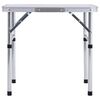 vidaXL Klappbarer Campingtisch Weiß Aluminium 60x45 cm