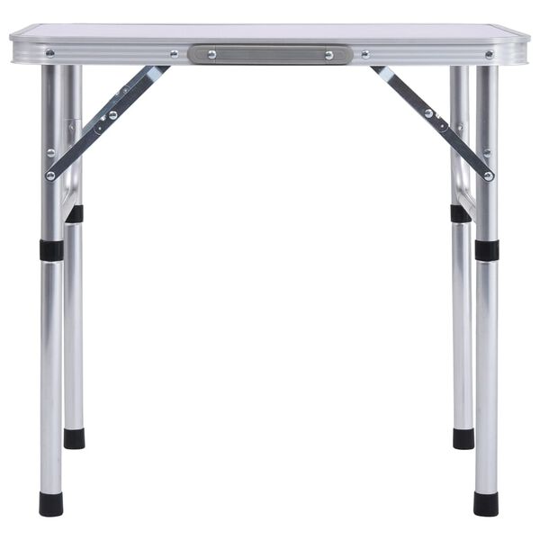 vidaXL Klappbarer Campingtisch Weiß Aluminium 60x45 cm