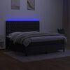 vidaXL Boxspringbett mit Matratze & LED Schwarz 180x200 cm Stoff