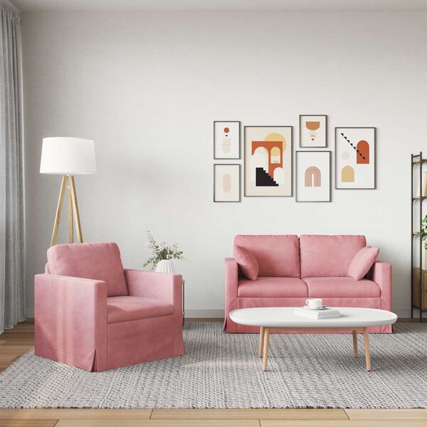 vidaXL Sofa 2 pcs Rosa Gesamtabmessungen: 138 x 78 x 80 cm (B x T x H)