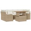 vidaXL Garten-Sofa-Set mit Speicher 7 pcs Beige Poly Rattan