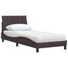 vidaXL Bett mit Matratze "Hanko" Dunkelbraun 90x200 cm Stoff