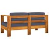 vidaXL 8-tlg. Garten-Lounge-Set mit Dunkelgrauen Auflagen Akazienholz