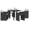 vidaXL Garten Essgruppe 5 pcs Schwarz Poly-Rattan