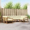 vidaXL Outdoor-Sofagarnitur mit Kissen 6 pcs Natur und Creme