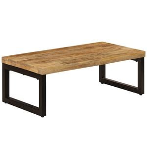 vidaXL Couchtisch 100x50x35 cm Massivholz Mango und Stahl