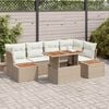 vidaXL Garten-Sofa-Set mit Speicher 10 pcs Beige Poly Rattan