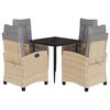 vidaXL 5-tlg. Garten-Essgruppe mit Kissen Beigemischung Poly Rattan