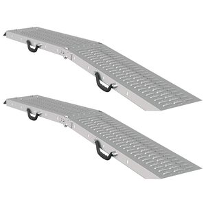 vidaXL Laderampe 2 pcs Silber 166 x 22,5 x 4,5 cm Verzinkter Stahl