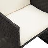 vidaXL Garten-Essstühle mit Kissen 4 Stk. Schwarz Poly Rattan