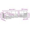 vidaXL Ecksofa Set 7 pcs Nat&uuml;rlich und Hellgrau Massivholz Akazie
