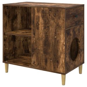 vidaXL Katzenhaus Ger&auml;ucherte Eiche 72 x 42,5 x 70 cm Holzwerkstoff