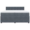 vidaXL Boxspringbett mit Matratze Dunkelgrau 200x200 cm Samt
