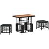 vidaXL Garten Essgruppe mit Kissen 3 pcs Schwarz und Grau