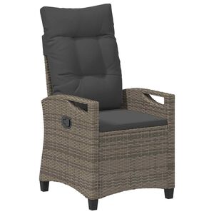 vidaXL Verstellbarer Gartenstuhl Grau und Dunkelgrau 56 x 60 x 112 cm