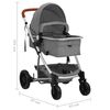 vidaXL 2-in-1-Kinderwagen Hellgrau Aluminium