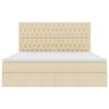 vidaXL Aufbewahrungsbett mit Matratze Creme 180 x 200 cm Polyester