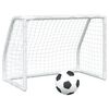 vidaXL Fu&szlig;balltore f&uuml;r Kinder 2 Stk. mit Ball Wei&szlig; 64x35x48 cm Metall