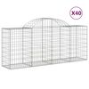 vidaXL Gabionen mit Hochbogen 40 Stk. 200x50x80/100cm Verzinktes Eisen