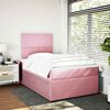 vidaXL Boxspringbett mit Matratze Rosa 120x190 cm Samt