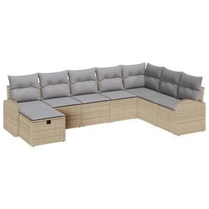 vidaXL Sofa Set 8 stk. Beige und Hellgrau Poly-Rattan
