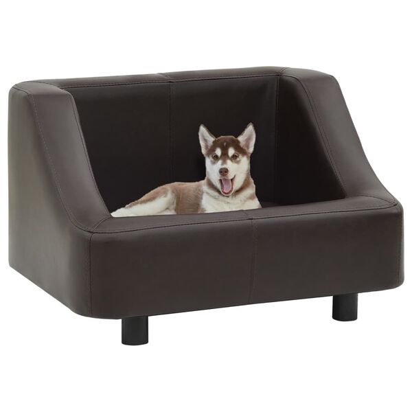 vidaXL Hundesofa Braun 67x52x40 cm Kunstleder
