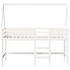 vidaXL Hochbett mit Leiter und Dach Weiß 90x190 cm Massivholz Kiefer