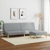 vidaXL Schlafsofa 2-Sitzer mit Fu&szlig;hocker Hellgrau Stoff