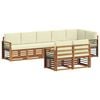 vidaXL Outdoor-Sofagarnitur 8 Stk. Natur und Creme Polyester