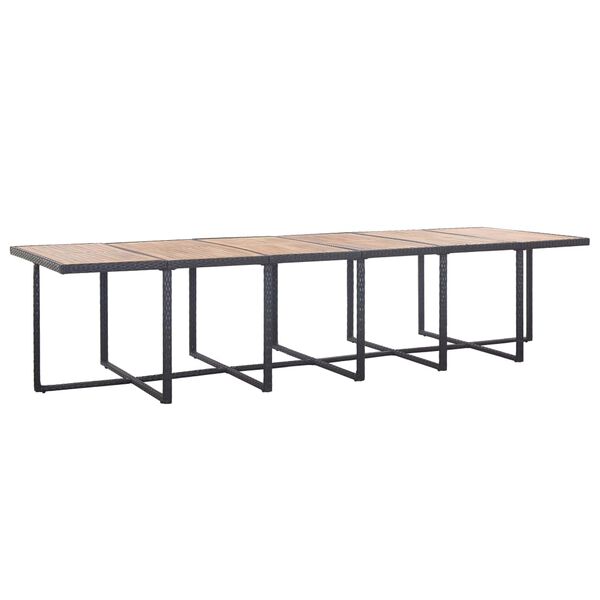 vidaXL 17-tlg. Garten-Essgruppe mit Auflagen Poly Rattan Schwarz