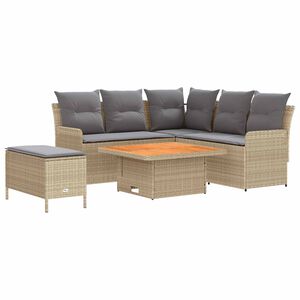 vidaXL M&ouml;belsets 5 Stk. Beige und Hellgrau PE-Rattan