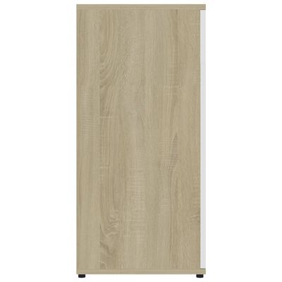 vidaXL Sideboard Weiß Sonoma-Eiche 80x36x75 cm Holzwerkstoff