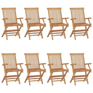 vidaXL Klappst&uuml;hle, 8-teilig, Massivholz Teakholz