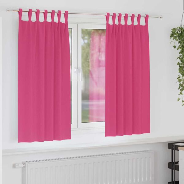 vidaXL Verdunkelungs-Vorh&auml;nge mit Ringen 2 pcs Helles Pink