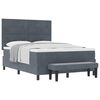 vidaXL Boxspringbett mit Kopfteil Dunkelgrau 200 x 140 cm Samt