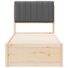 vidaXL Bettgestell mit gepolstertem Kopfteil Dunkelgrau 75 x 190 cm