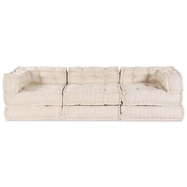 vidaXL Modulares Sofa 3 pcs Creme Stoff