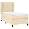 vidaXL Boxspringbett mit Matratze Creme 90x190 cm Stoff