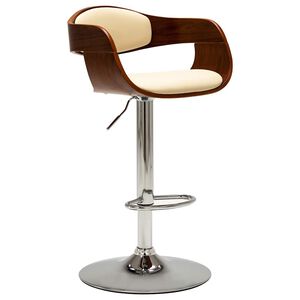 vidaXL Barhocker Cremewei&szlig; Bugholz und Kunstleder