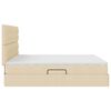 vidaXL Bett mit Stauraum und LED mit LED Creme 160 x 200 cm Polyester